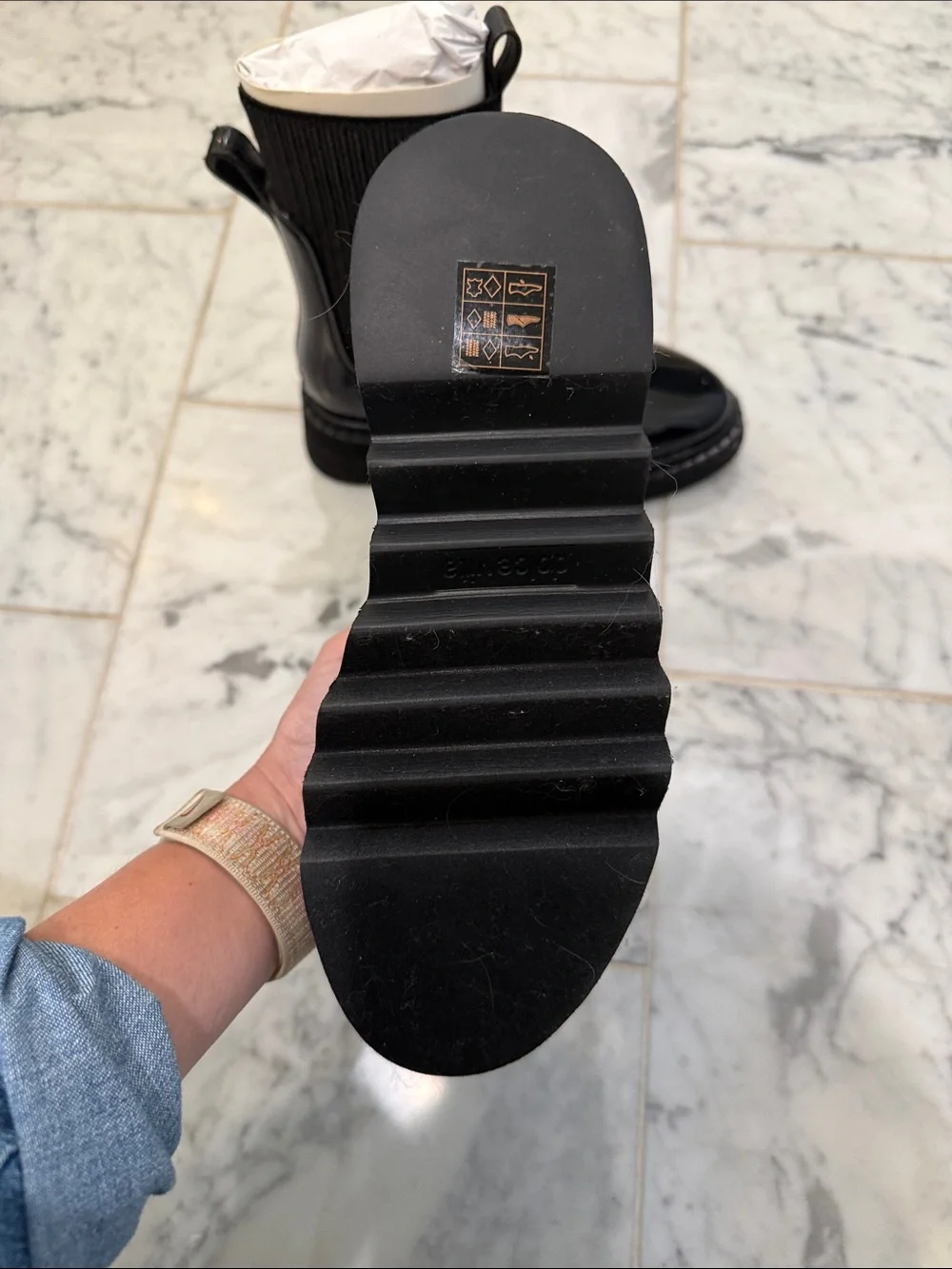 Dolce Vita Black Patent Chelsea Rain Boots